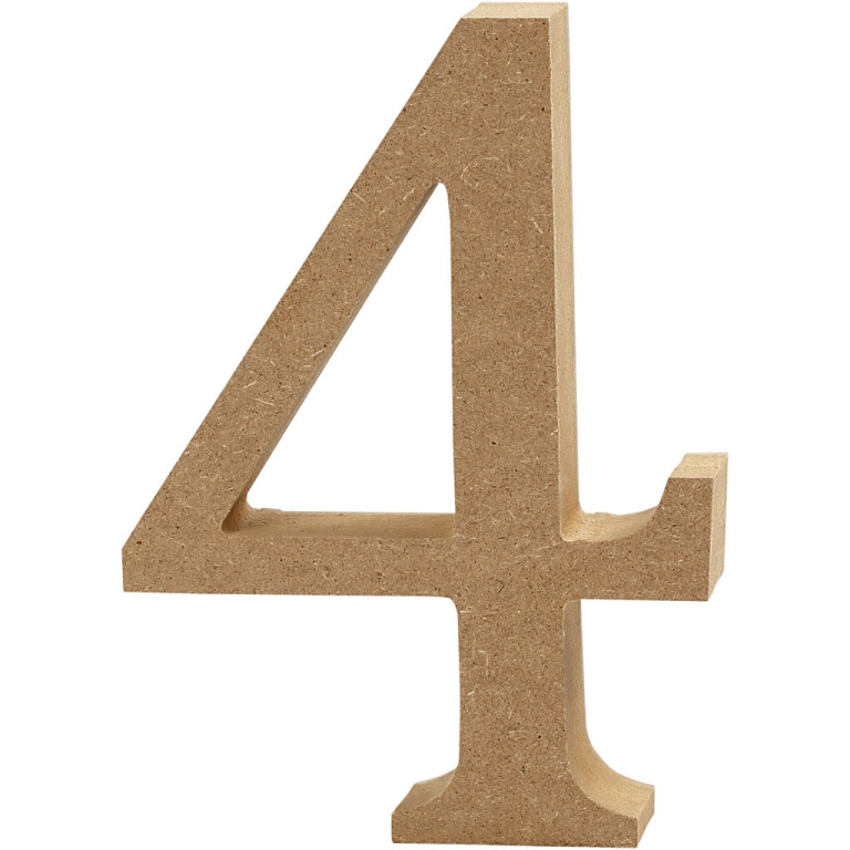 CC MDF Zahl 4 8 cm