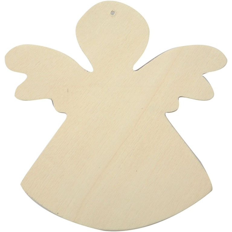 CC Houten Engelen 12x11 cm 6 stuks