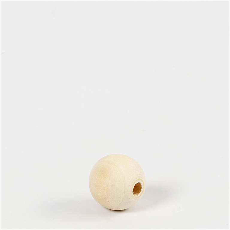 CC Wooden Beads 15 mm Natural 20 pieces