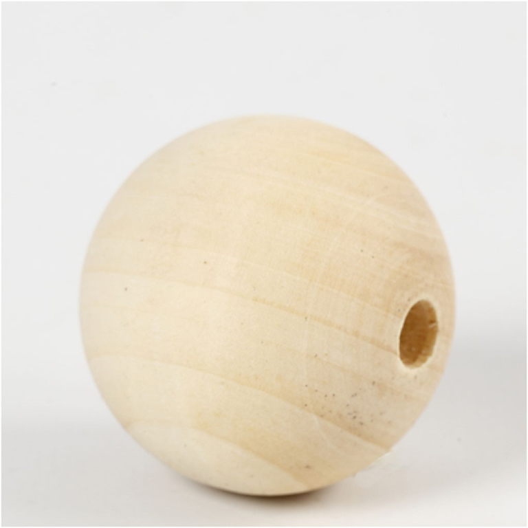 CC Houten Kralen 40 mm Naturel 6 stuks