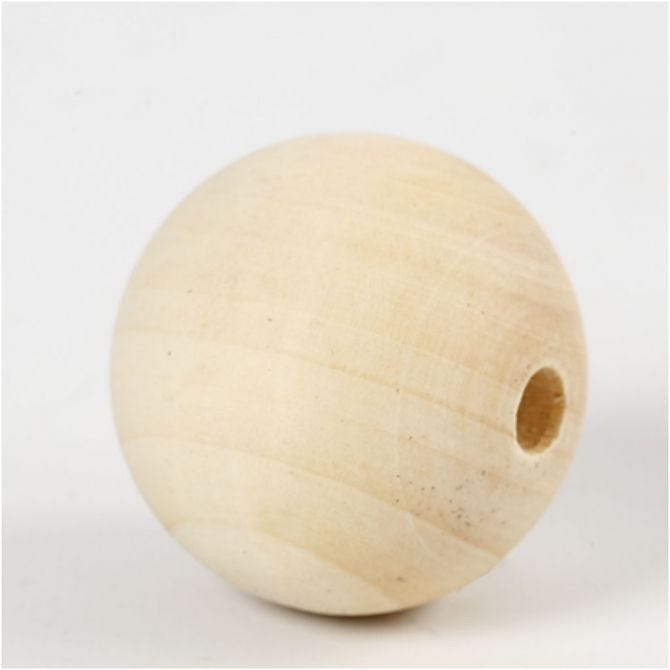 CC Wooden Beads 40 mm Natural 30 pieces