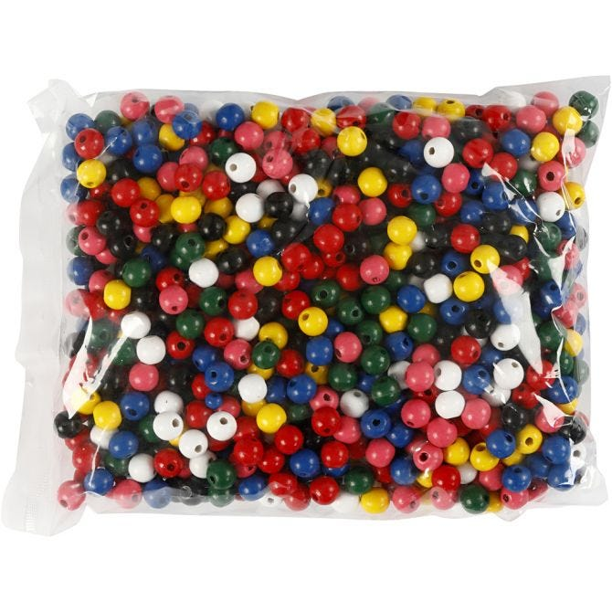 CC Wooden beads mix 10 mm approx 680 assorted colours