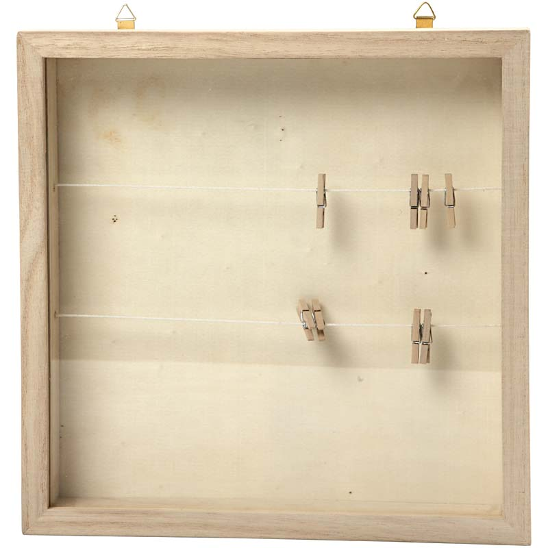 CC Wooden 3D Frame Clotheslines with Pegs 23x23 cm