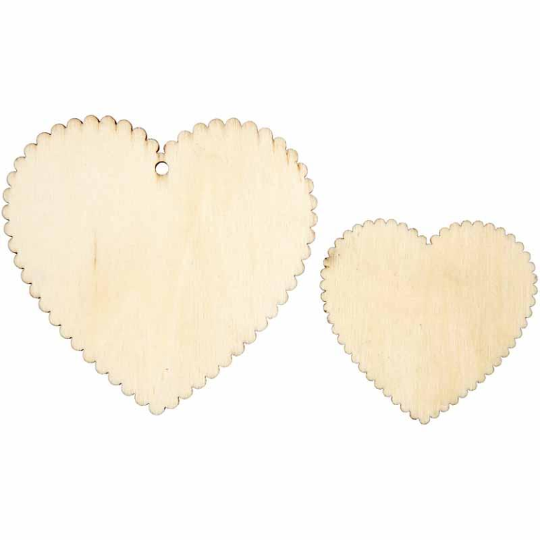 CC Wooden Hearts Wavy 12 pieces
