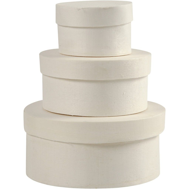 CC Ronde Fineer Dozen Set 3 stuks h: 5.4-7.3 cm d: 10-13 cm