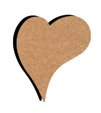 MDF Figuur Krom Hart 10 cm