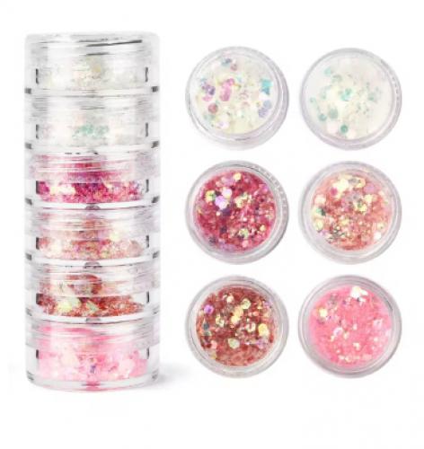 Afwerking Glitter Powder C3 roze-wit - Polymeerklei / Boetseerklei