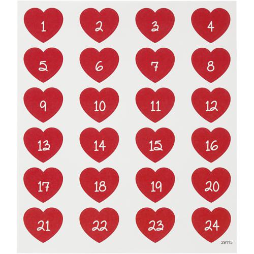 Creativ Company - CC Stickerbogen Weiche Ziffern Rot 15x16,5 cm 24 Stück | GoedkoopsteHobby