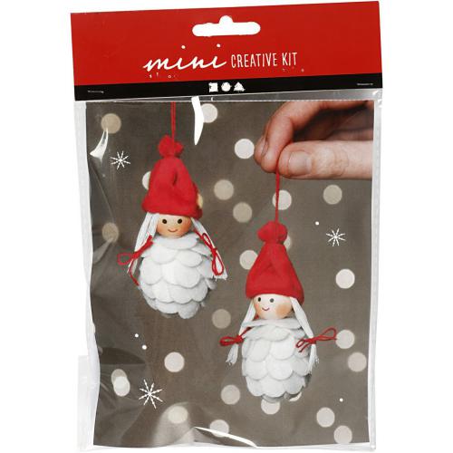 Creativ Company - CC Mini Creative Kit Hangende Kerst Meisjes 8 cm 2 stuks | GoedkoopsteHobby