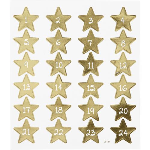 Creativ Company - CC Stickervel Cijfers Goud 15x16,5 cm 24 stuks | GoedkoopsteHobby