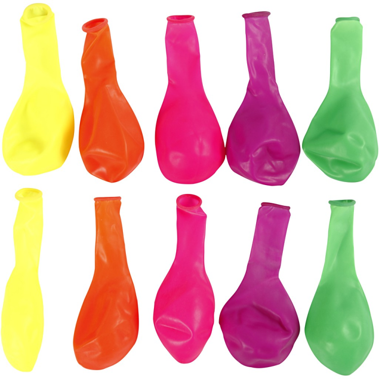 Ballonnen 23 cm Neon 10 stuks