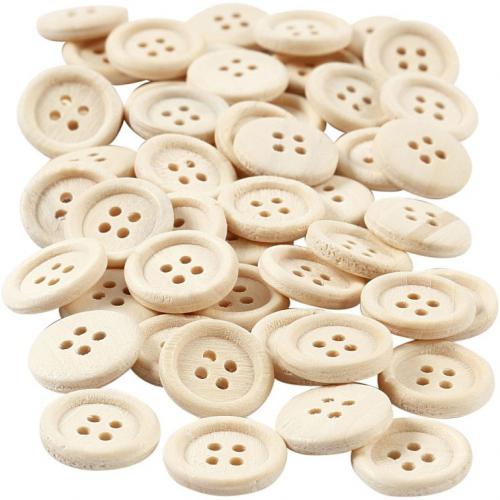 Creativ Company - CC Wooden Buttons 15 mm 50 pieces | GoedkoopsteHobby