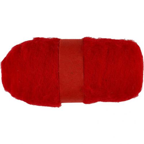 Creativ Company - CC Gekaarde Wol 100gr Rood | GoedkoopsteHobby