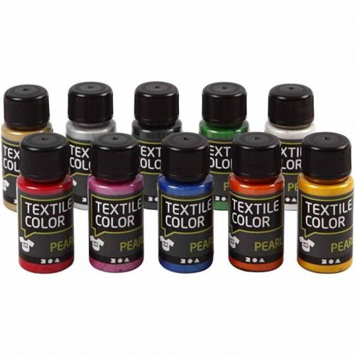 Creativ Company – CC Textilfarbe Perlmut-Set, 10 Farben | GoedkoopsteHobby