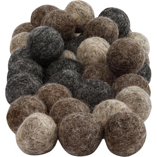 Creativ Company - CC Wool Beads 20 mm Natural 64 pieces | GoedkoopsteHobby
