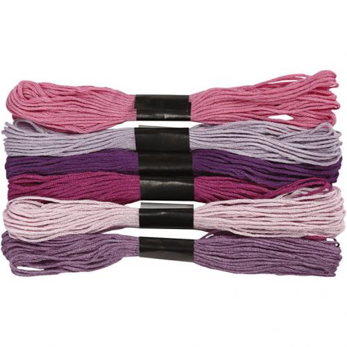 Creativ Company - CC Creotime Stickgarn 1 mm Violett 6 Stück | GoedkoopsteHobby