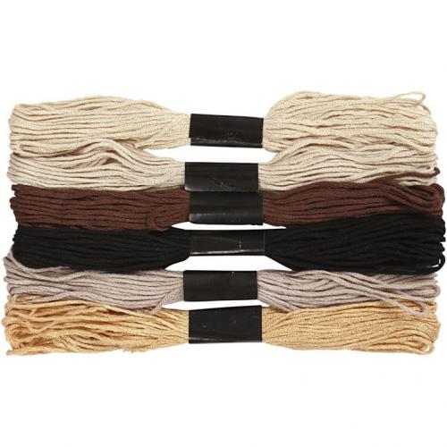 Creativ Company - CC Embroidery Thread 1mm Brown 6 pcs | CheapestHobby