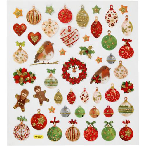 Creativ Company - CC Stickerbogen Edle Weihnachtskugeln 15x16,5 cm 50 Stück | GoedkoopsteHobby