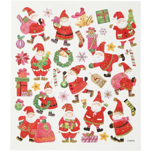 Creativ Company - CC Stickervel Vrolijke Kerstman 15x16,5 cm 33 stuks | GoedkoopsteHobby
