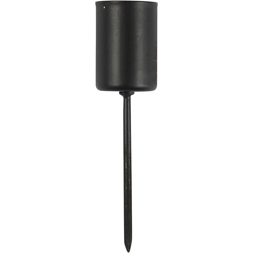 CC Metall Kerzenleuchter mit Dorn 22,5 mm Schwarz 4 Stück