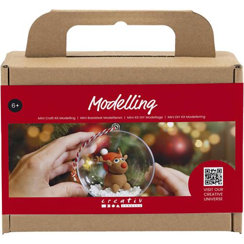 Creativ Company - CC Mini Hobbyset Boetseren Kerstbal Rendier | GoedkoopsteHobby