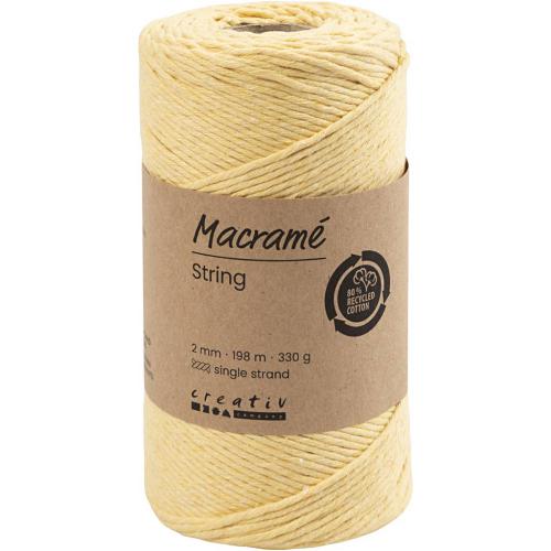 Creativ Company - CC Makramee-Kordel 2 mm 198 m Hellgelb | GoedkoopsteHobby