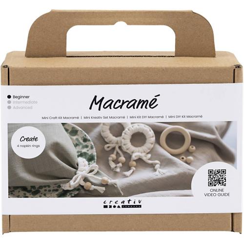 Creativ Company - CC Mini Hobbyset Macramé Servetring Off-white | GoedkoopsteHobby