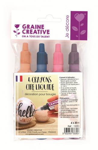 Graine Creative - GC Flüssige Kerzen-Wachsmalfarben 4 Stück | GoedkoopsteHobby