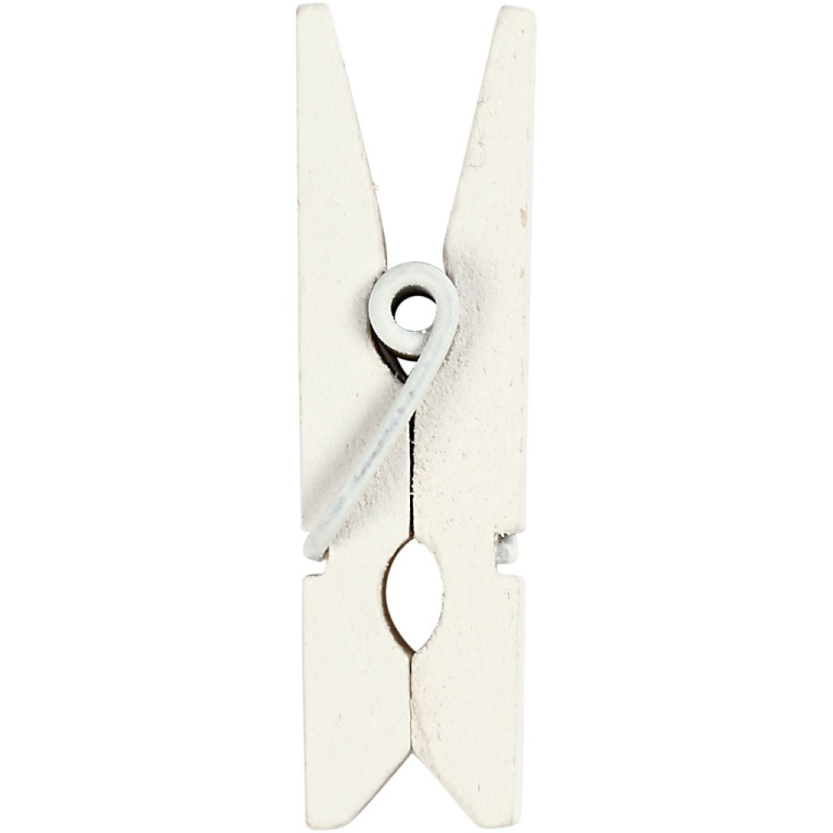 Mini Wasknijpers 35x7 mm Wit 20 stuks