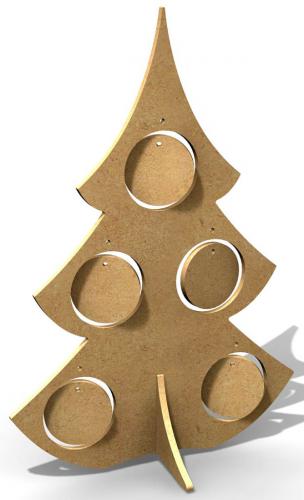 Gomille MDF Figur Weihnachtsbaum mit Kugeln 38x26 cm | GoedkoopsteHobby
