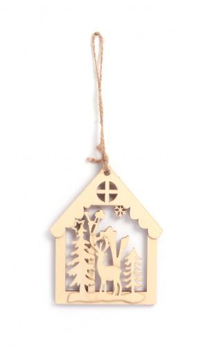 Graine Creative - GC Wooden Hanger House Reindeer 13x11 cm | GoedkoopsteHobby