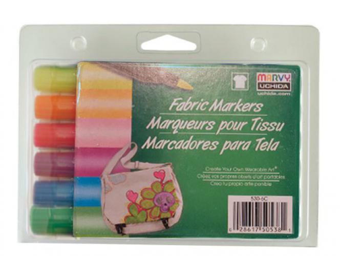 Marvy Uchida Textielstiften Brush Neon 6 Stuks | GoedkoopsteHobby