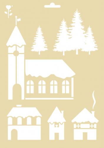 Graine Creative - GC Schablone A4 Weihnachtsdorf | GoedkoopsteHobby