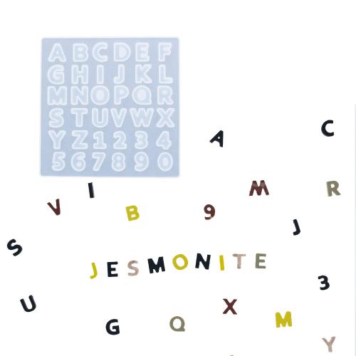 Jesmonite - Silikonform 13,5x13,5x0,5 cm ABC & Zahlen | GoedkoopsteHobby