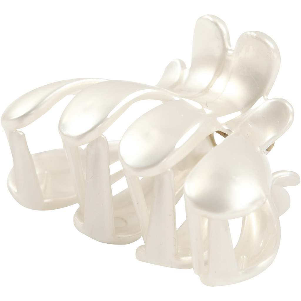 CC Plastic Hair Comb Butterfly 38x60 mm Mother of Pearl 2 pieces