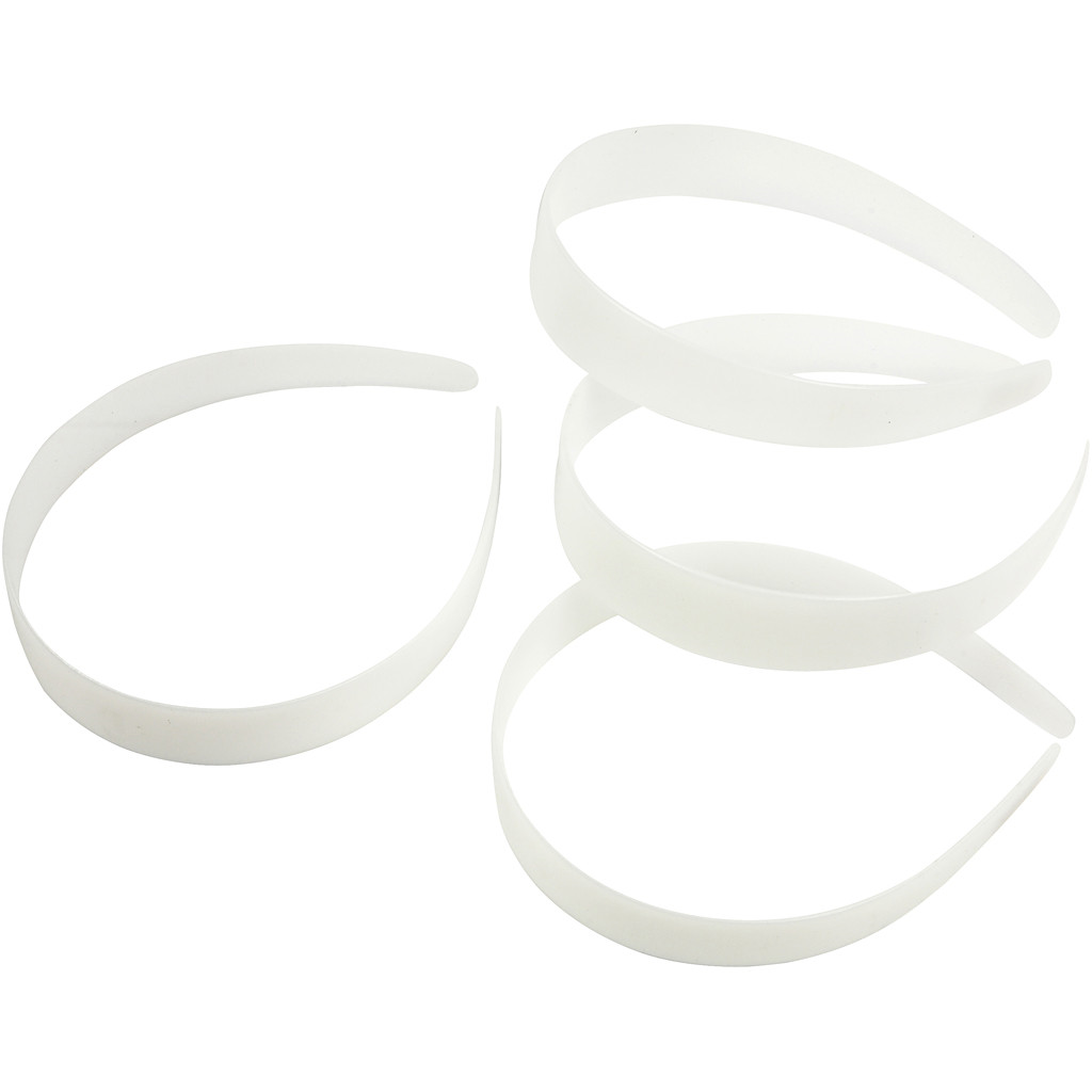 CC Plastic Hairband 25 mm White 5 pieces