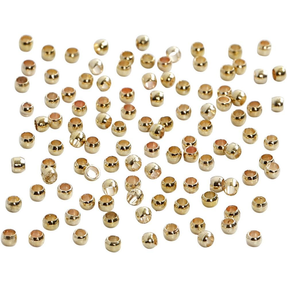 CC Crimp Beads 2mm Gold 100pcs