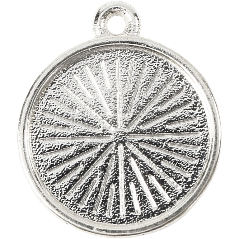 CC Metallanhänger Cabochon 16 mm 4 Stück Silber
