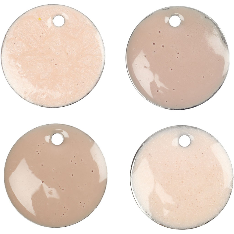 CC Hanger Emaille 11 mm Oranje Roze 4 stuks