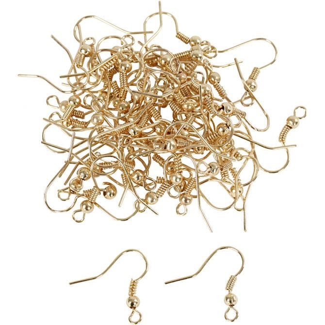CC Französischer Ohrhaken 18 mm Gold 100 Stück
