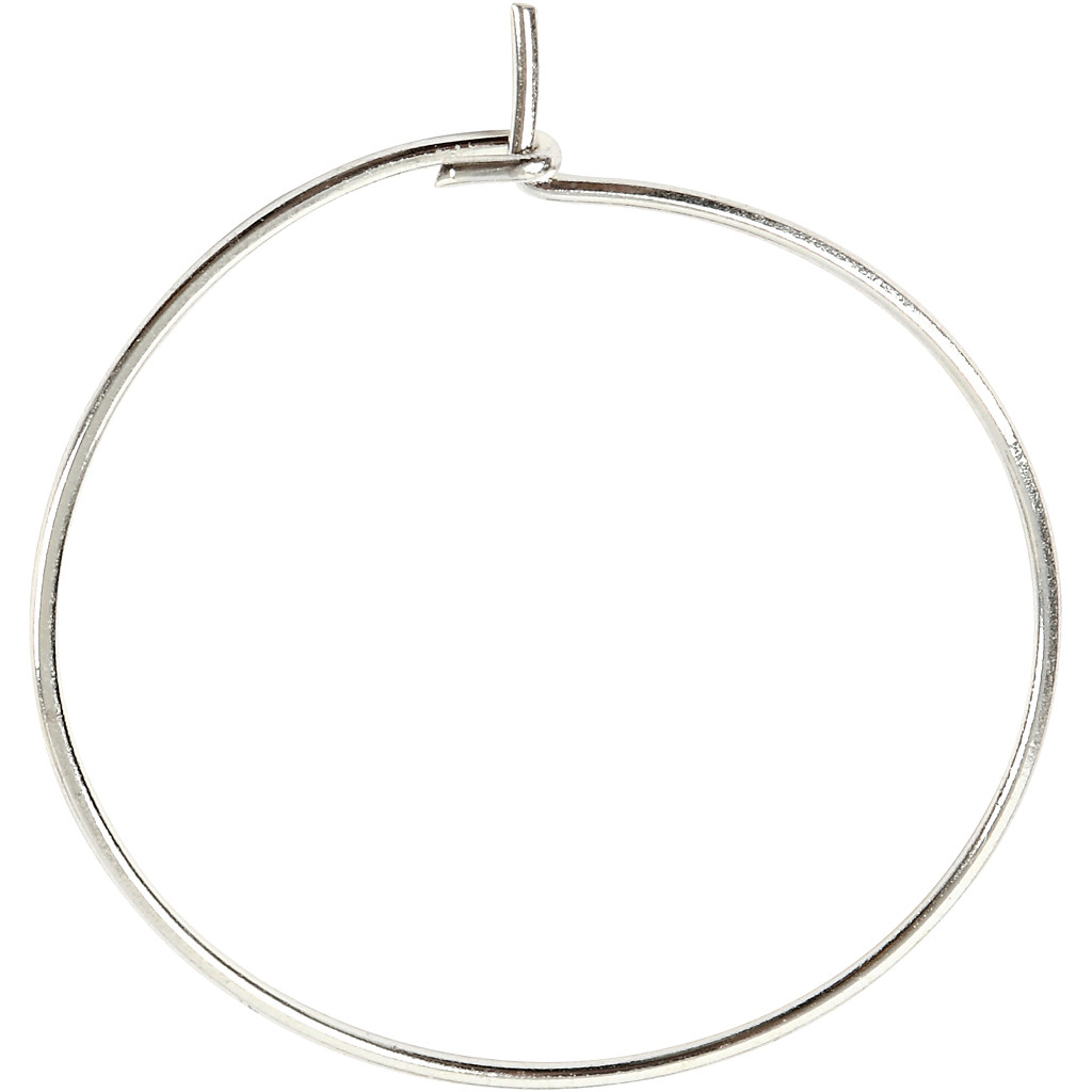 CC Oorbellen Rond 30 mm Zilver 6 stuks