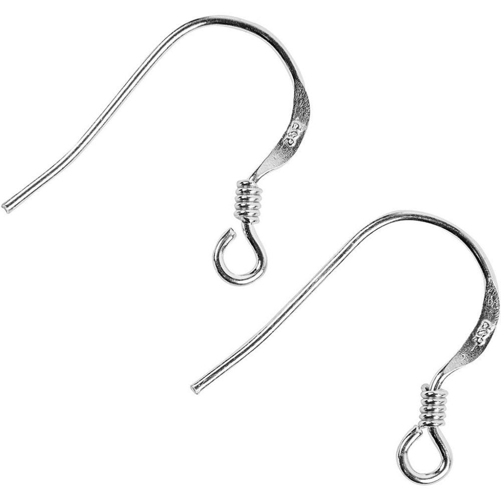 CC Französischer Ohrringhaken 14 mm Sterlingsilber 10 Stück