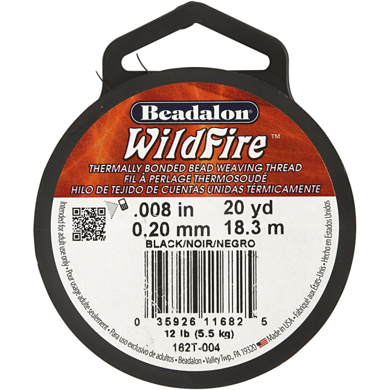 Beadalon Wildfire Schmuckfaden 0,2 mm Schwarz 18,3 m