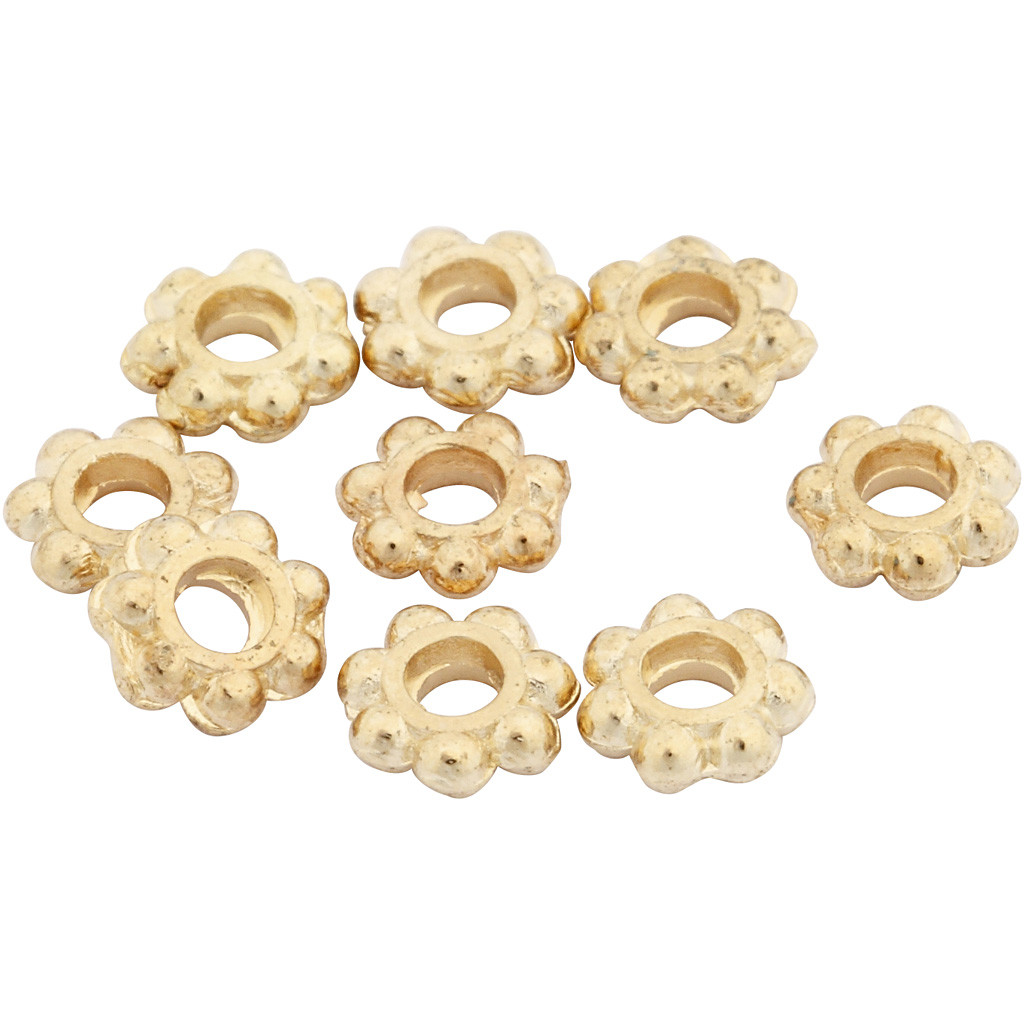 CC Spacer Beads Flower 6 mm Gold 100 pcs