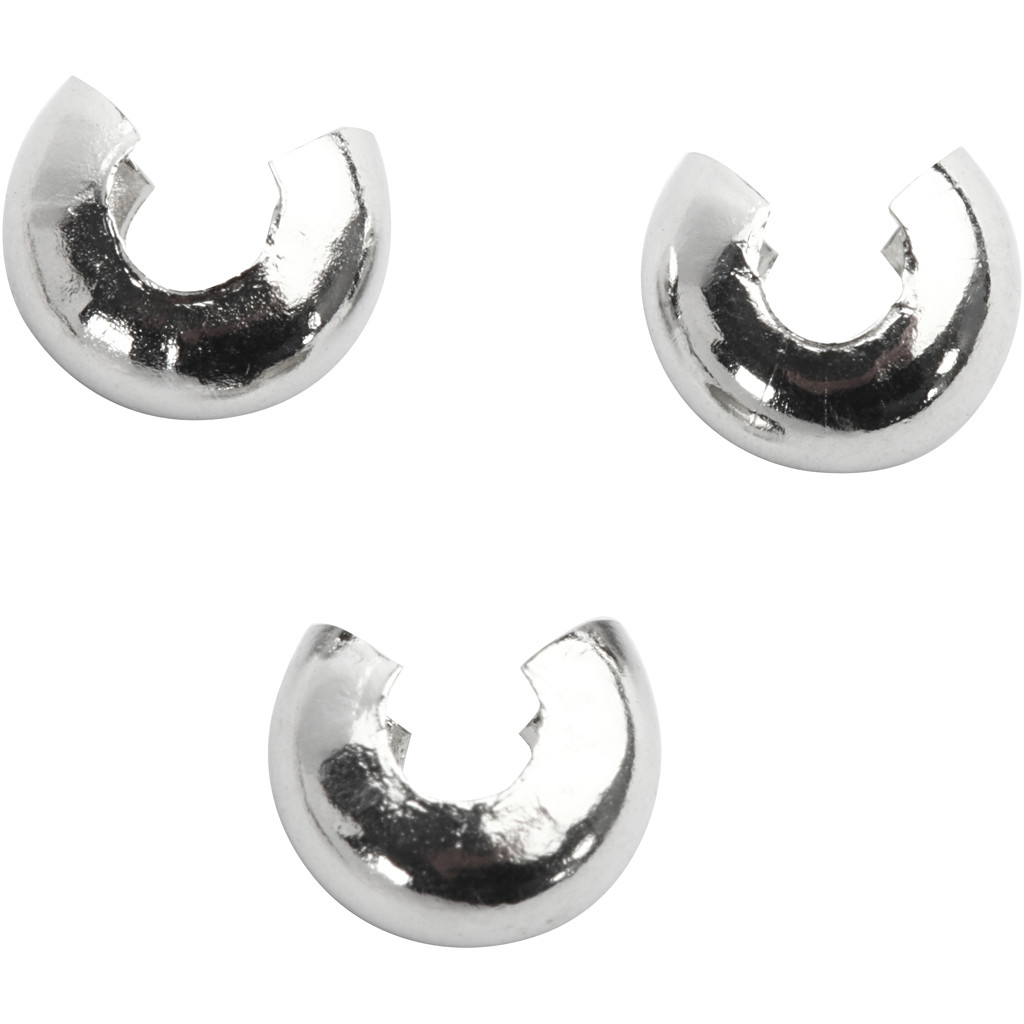 CC Metal End Cap 5mm Silver Plated 50 pcs