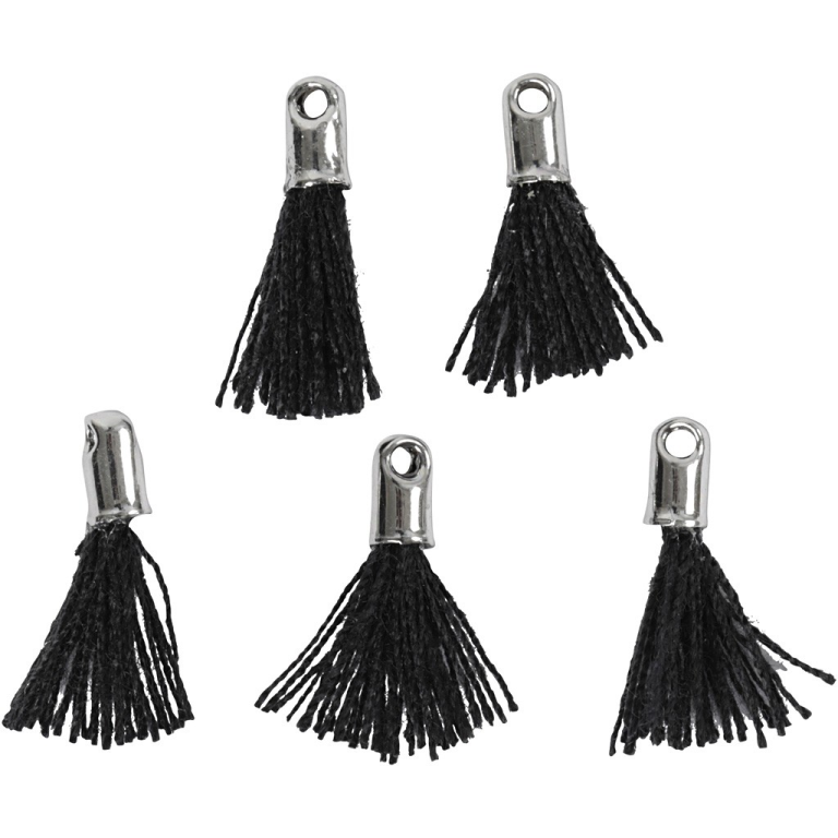 CC Tassel 10 mm Black 5 pieces