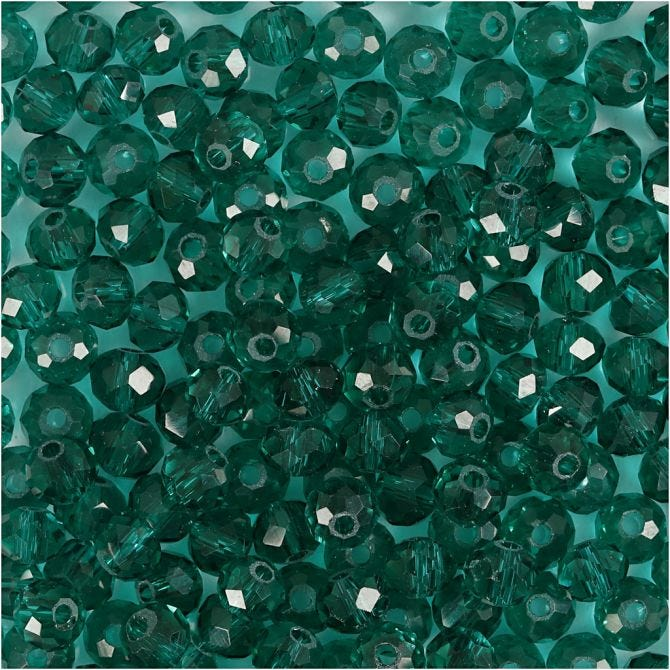 CC Glas Facettierte Perlen 3x4 mm Smaragdgrün 100 Stück