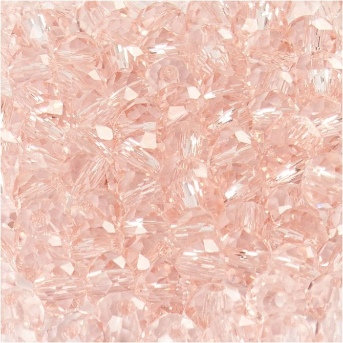CC Glas Facetperlen 3x4 mm Rosa 100 Stück