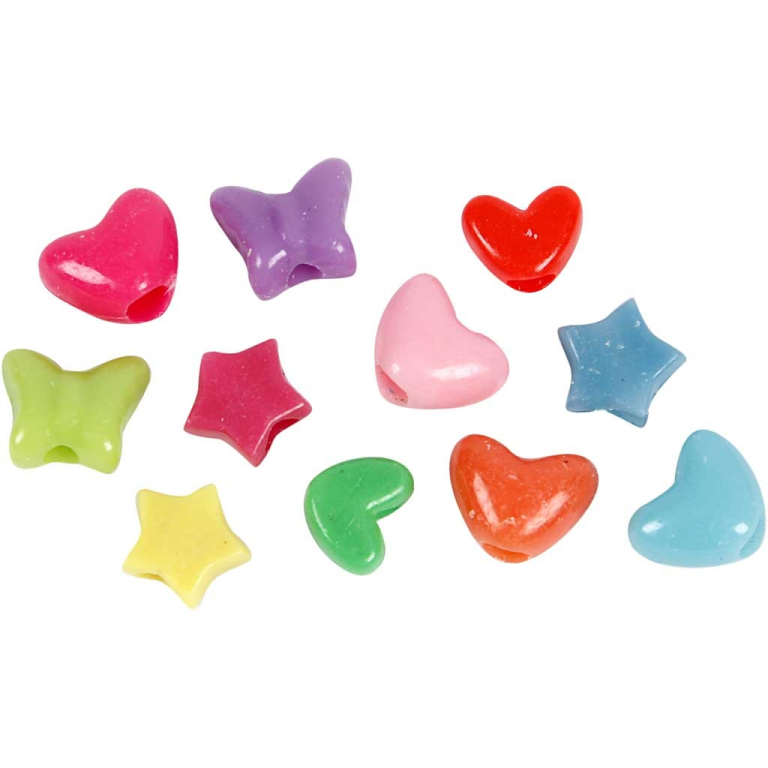 CC Plastic Kralen Figuren 10 mm Multi 280 stuks