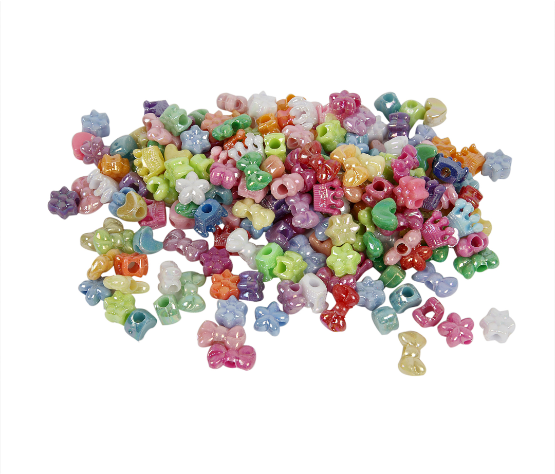 CC Plastikperlen Figuren 10 mm Multi ca. 1100 Stück